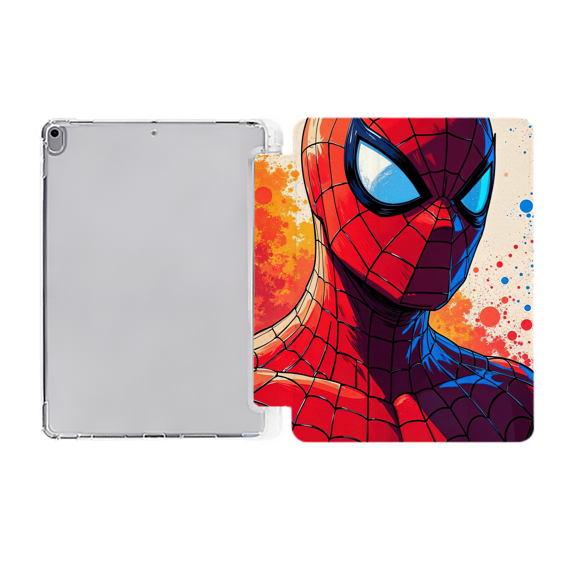 （画像用） Spider Man スパイダーマン IPad ケース ペン収納付き 三つ折りスタンド PUレザー×シリコン 対応機種9.5/10.5/10.9インチ